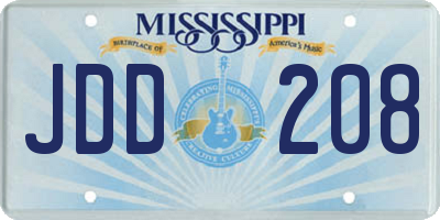 MS license plate JDD208