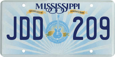 MS license plate JDD209