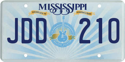 MS license plate JDD210