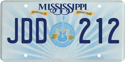 MS license plate JDD212