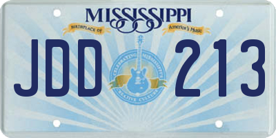 MS license plate JDD213