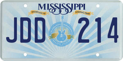 MS license plate JDD214