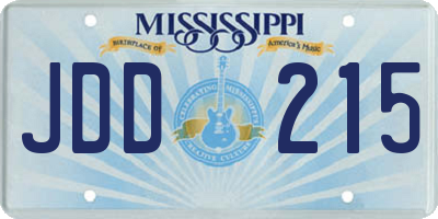 MS license plate JDD215