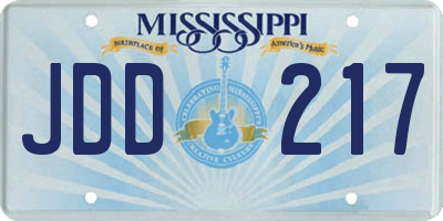 MS license plate JDD217