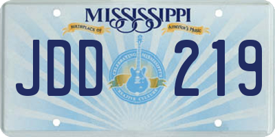 MS license plate JDD219