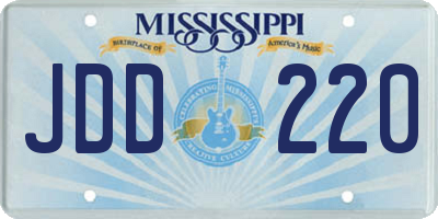 MS license plate JDD220