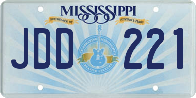 MS license plate JDD221