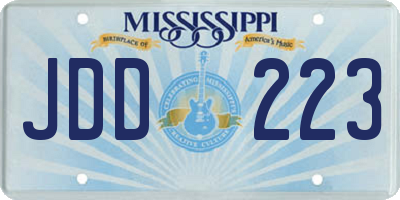 MS license plate JDD223