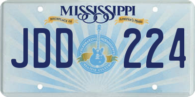 MS license plate JDD224