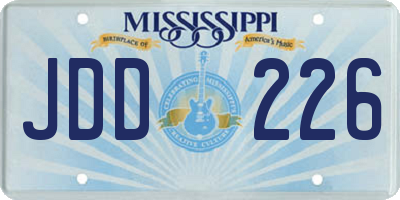 MS license plate JDD226