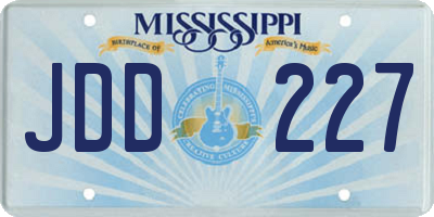 MS license plate JDD227