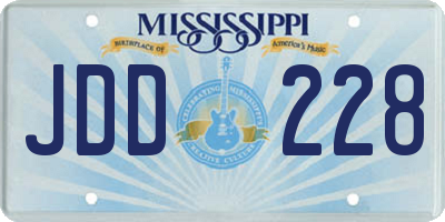 MS license plate JDD228