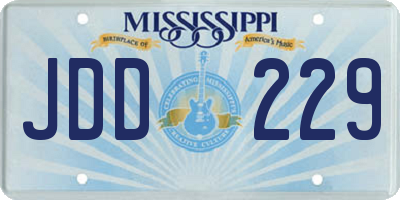 MS license plate JDD229