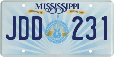 MS license plate JDD231