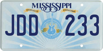 MS license plate JDD233