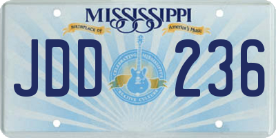 MS license plate JDD236