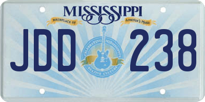 MS license plate JDD238