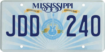 MS license plate JDD240