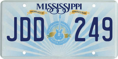 MS license plate JDD249