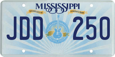 MS license plate JDD250