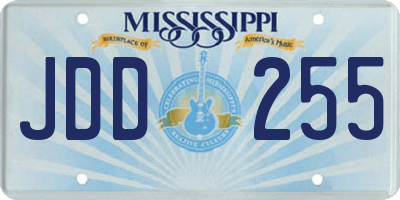 MS license plate JDD255