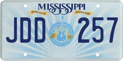 MS license plate JDD257