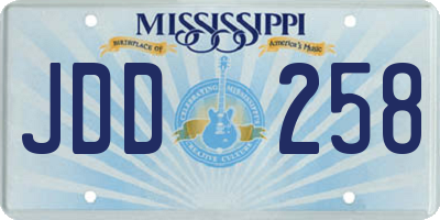 MS license plate JDD258