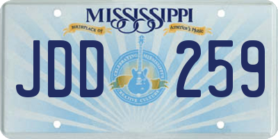 MS license plate JDD259