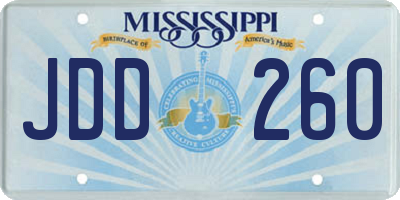 MS license plate JDD260