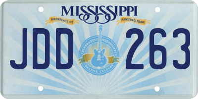 MS license plate JDD263