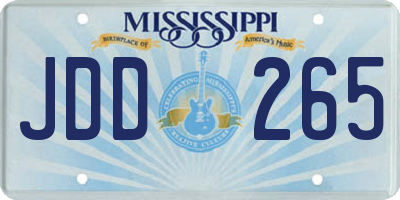 MS license plate JDD265