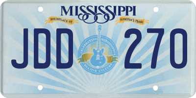 MS license plate JDD270