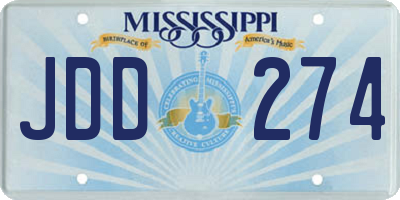 MS license plate JDD274