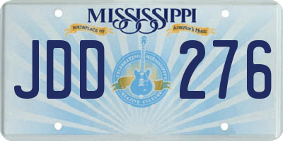 MS license plate JDD276