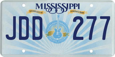MS license plate JDD277