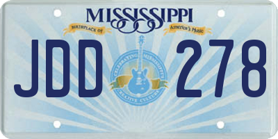 MS license plate JDD278