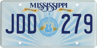 MS license plate JDD279