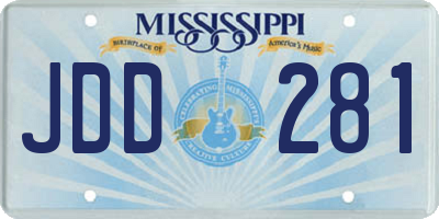 MS license plate JDD281