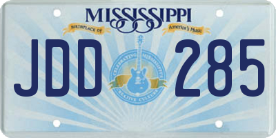 MS license plate JDD285