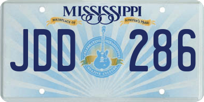 MS license plate JDD286