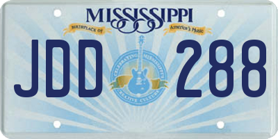 MS license plate JDD288