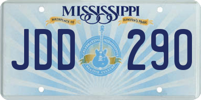 MS license plate JDD290
