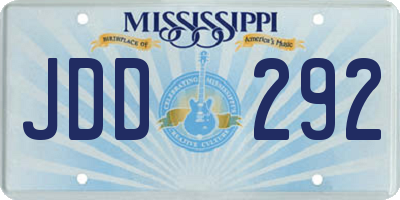 MS license plate JDD292