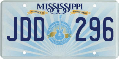 MS license plate JDD296