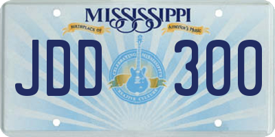 MS license plate JDD300