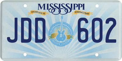 MS license plate JDD602