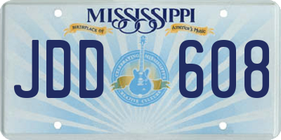 MS license plate JDD608