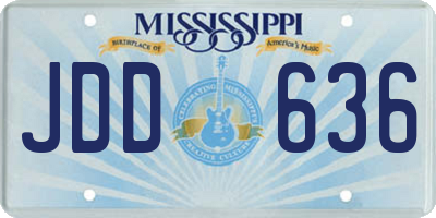 MS license plate JDD636