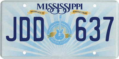 MS license plate JDD637