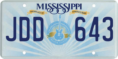 MS license plate JDD643